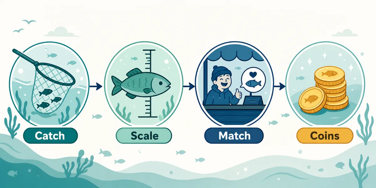 Guide des clients de Scale the Depths : favoris, poissons et gains
